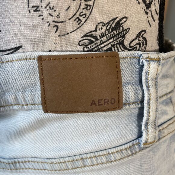 Aeropostale Jeans Womens 4 Light Wash High Rise Flare Ripped Distressed - Picture 6 of 9